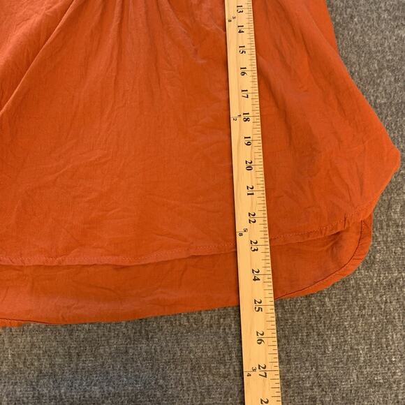 Bohme Top Women Small Rust Boho Prairie Blouse Flutter Sleeve Embroidered V-neck - Picture 8 of 8